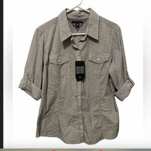 Tommy Hilfiger Roll Tab Button Up Shirt LG